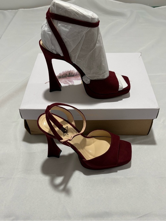 Jessica Simpson Shoes - Jessica Simpson Wine Red Suede Platform Ankle Strap Heels